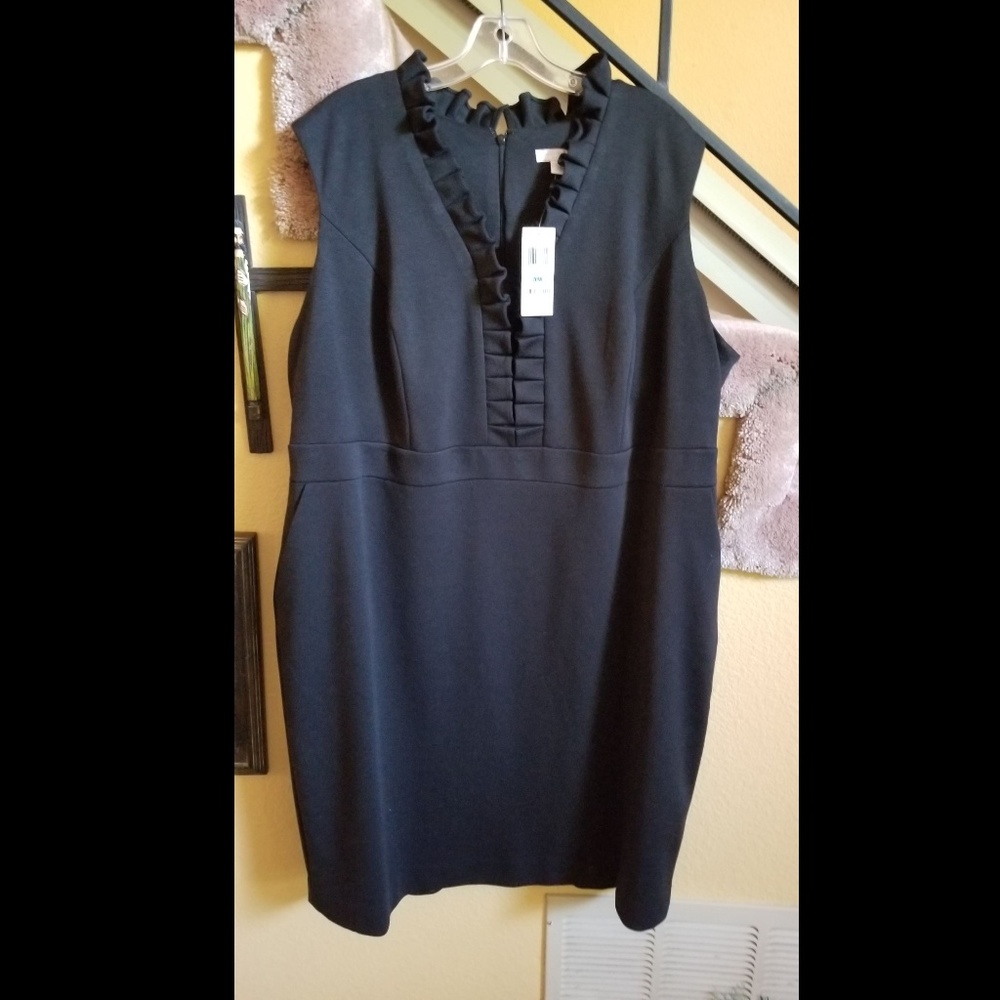 Elegant LBD Ruffled collar